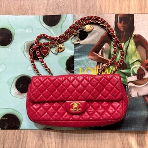 RARE 2009 Chanel Valentine’s Single Flap – Red/Pink Quilted